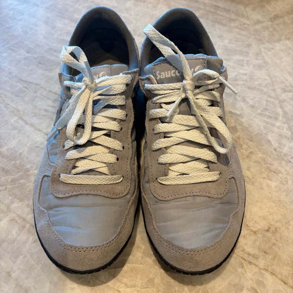 Saucony Bullet Women’s Sneakers Size 9 Gray Suede Nylon Retro Low Profile
